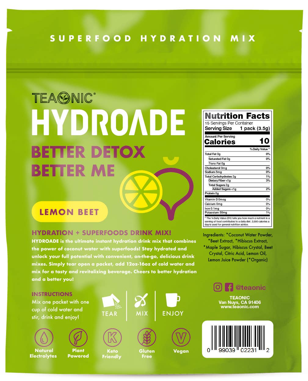 HYDROADE Superfood Hydration Mix: Detox