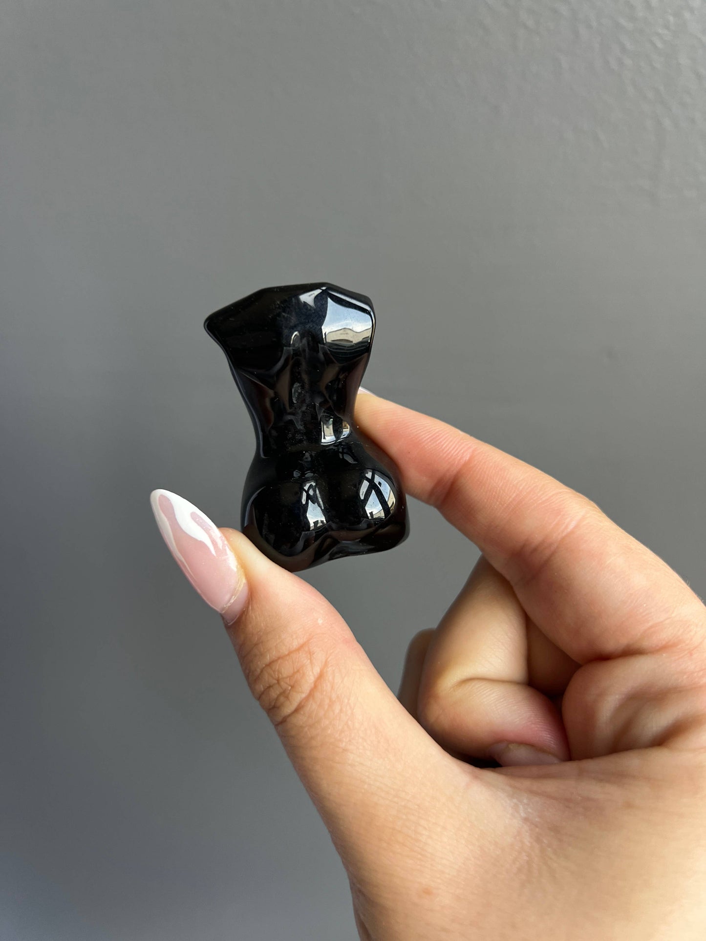 Black Obsidian Crystal Goddess Carving