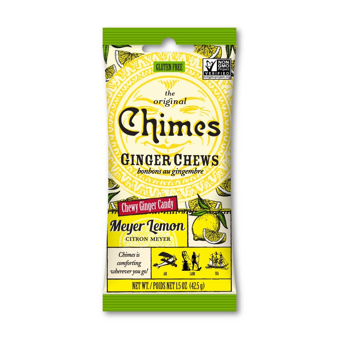 Chimes Lemon Ginger Chews Candy - 1.5 oz Bag