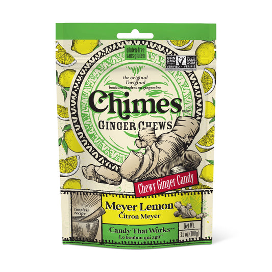 Chimes Meyer Lemon Ginger Chews Candy - 3.5 oz Bag