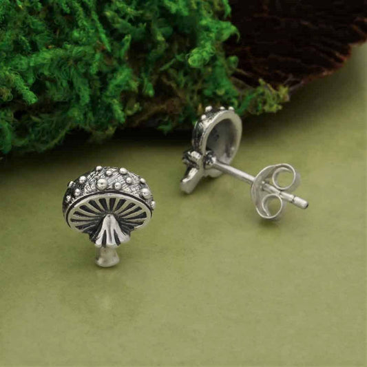 Mushroom Post Earrings 10x8mm