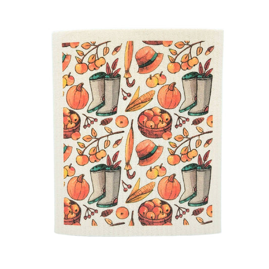 Fall Apple Picking Swedish Dishcloth