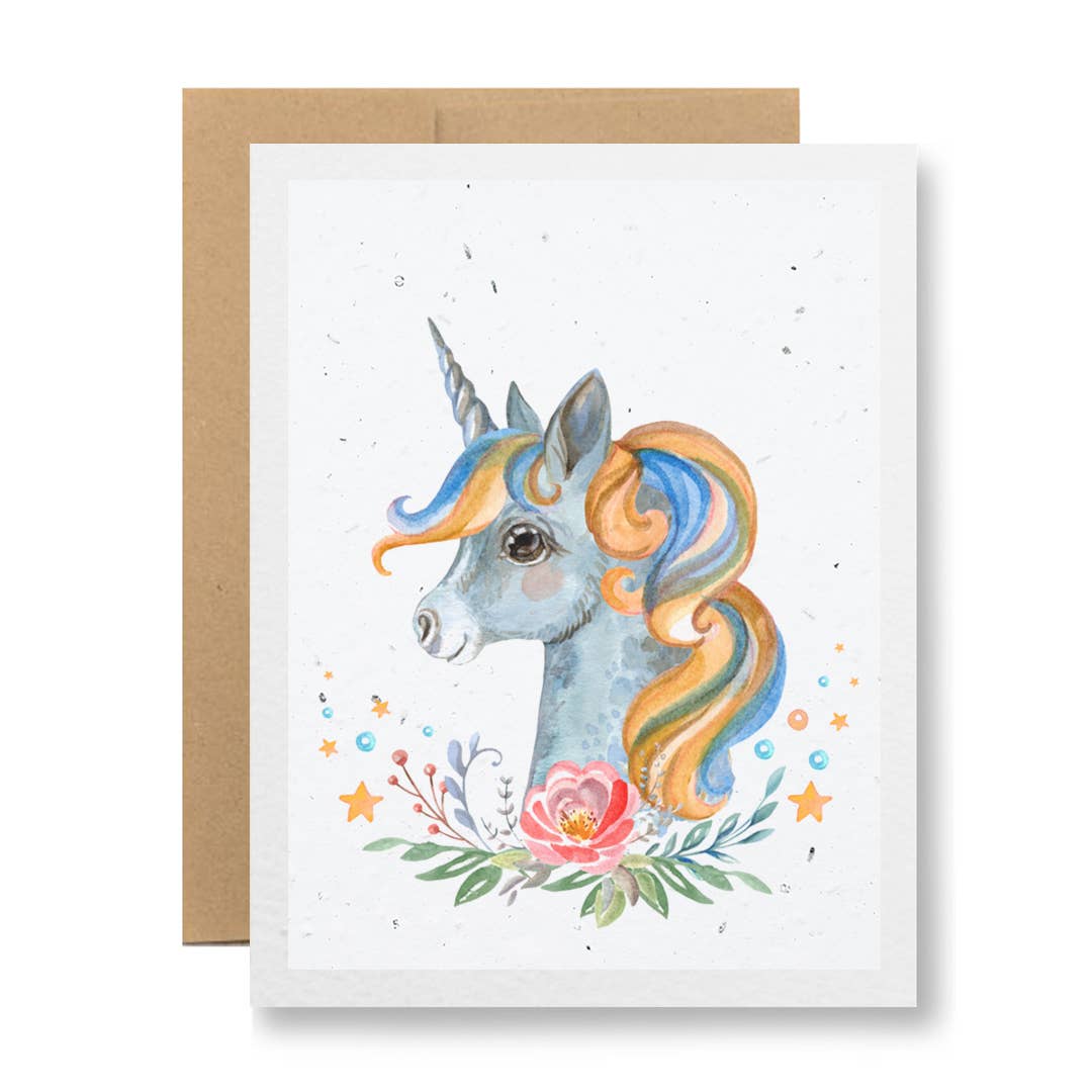 Seedy Cards - {Watercolor unicorn}