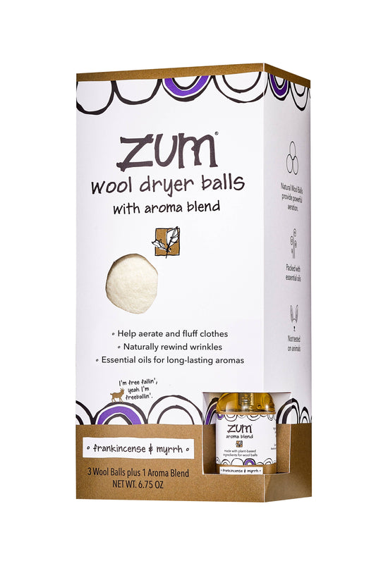 Zum Wool Dryer Balls - Frankincense & Myrrh