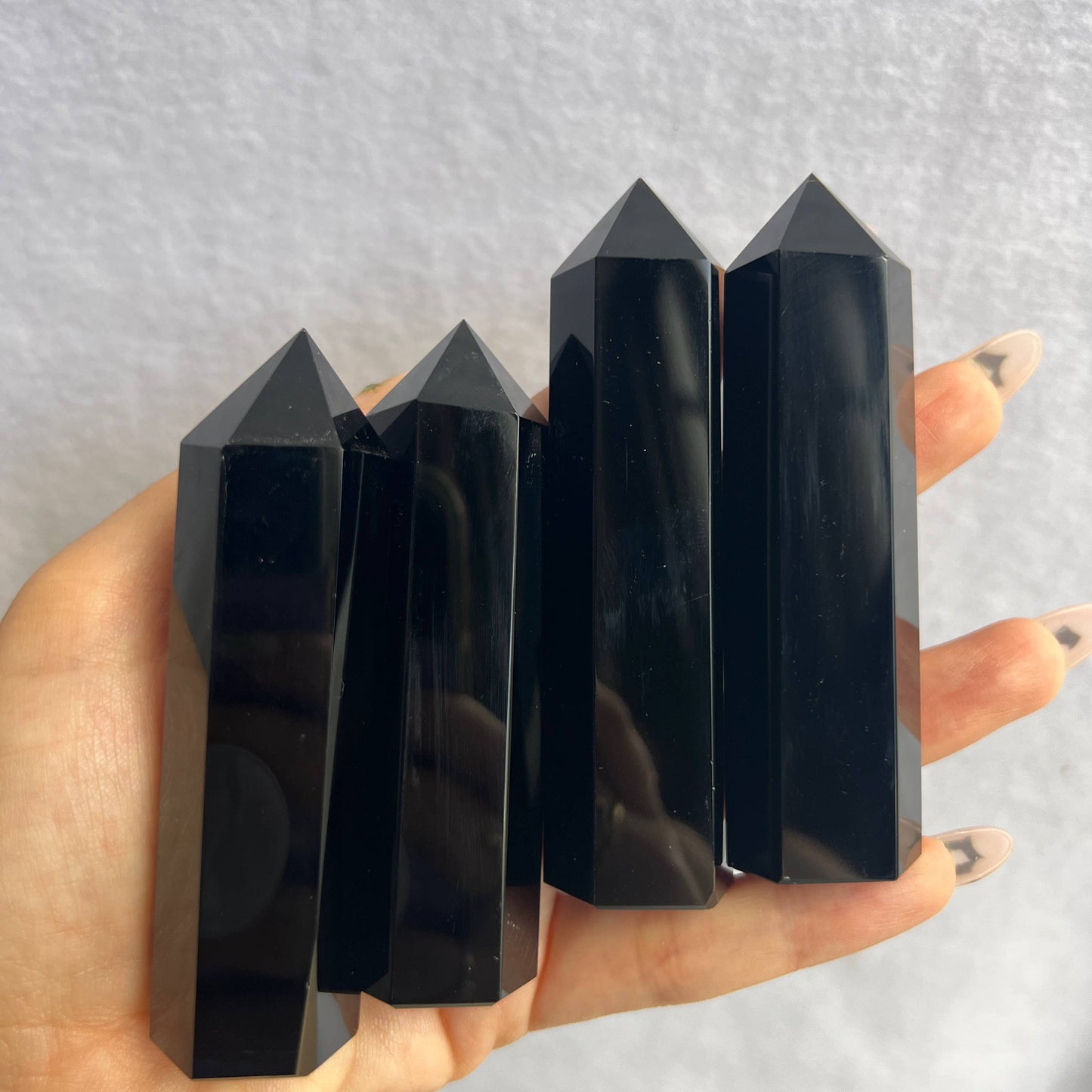 Black Obsidian Crystal Tower