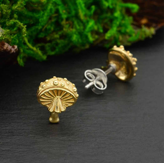 Agaric Mushroom Post Earrings 10x8mm