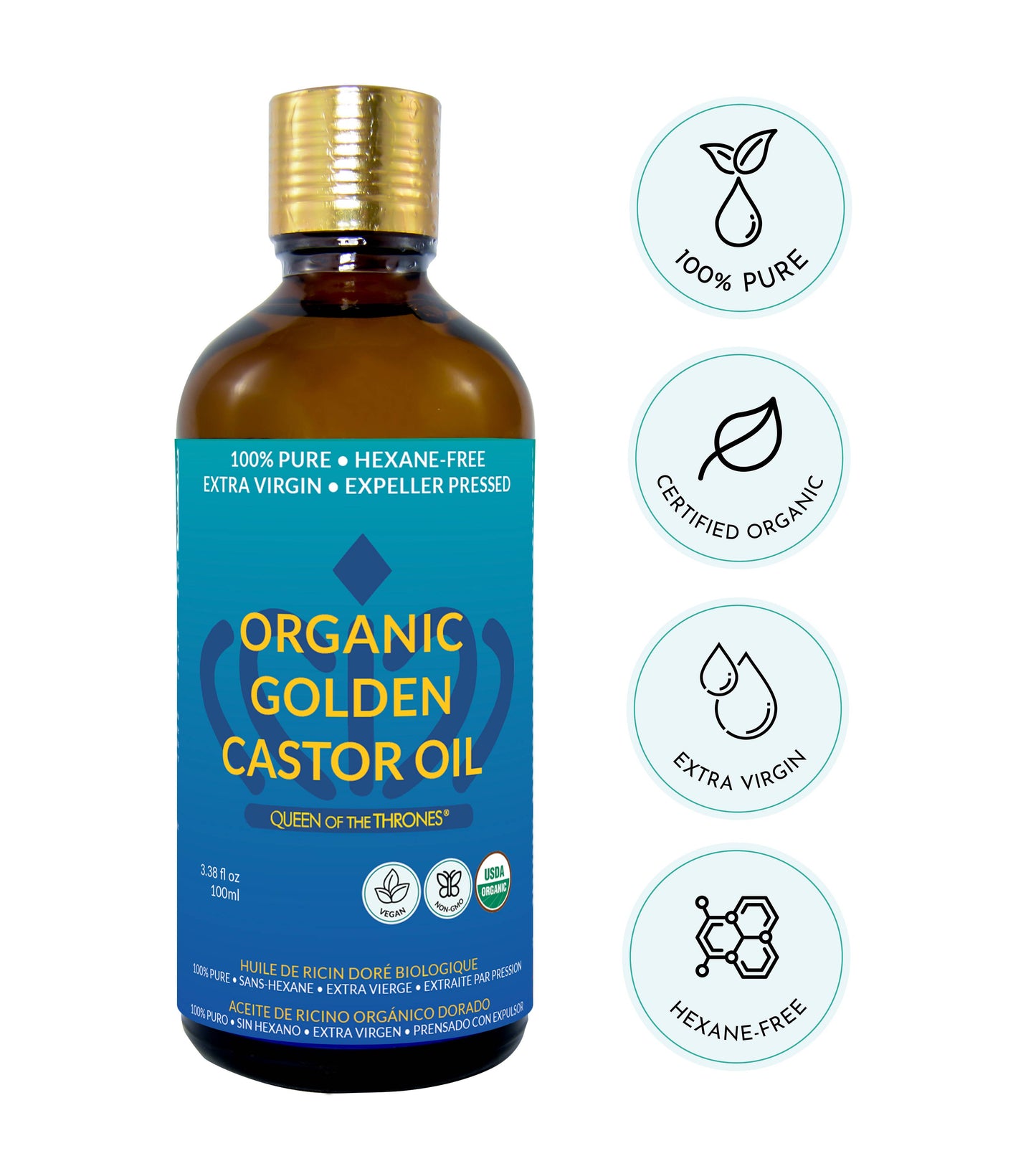 Organic Castor Oil 3.38oz